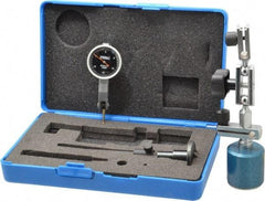 Fowler - 0.0005" Graduation, 0.03" Max Meas, 0-15-0 Dial Reading, Dial Indicator & Base Kit - 1.224" Base Height x 1.264" Base Diam, 1" Dial Diam - Benchmark Tooling