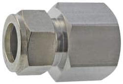 Parker - 5/8" OD, Stainless Steel Female Connector - -425 to 1,200°F, 15/16" Hex, Comp x FNPT Ends - Benchmark Tooling