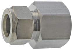 Parker - 1/8" OD, Stainless Steel Female Connector - -425 to 1,200°F, 3/4" Hex, Comp x FNPT Ends - Benchmark Tooling