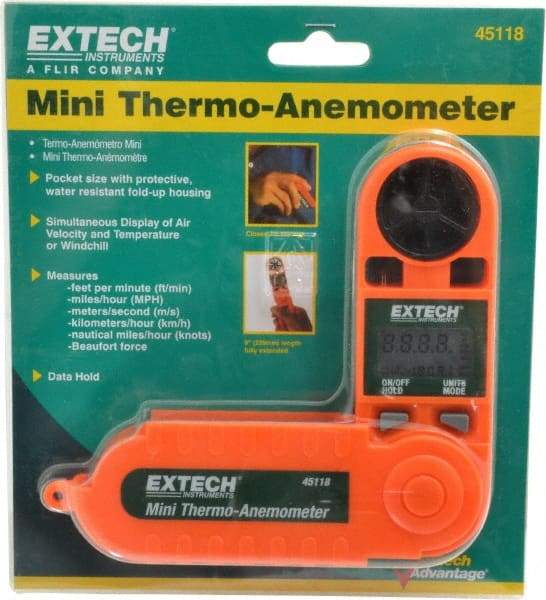 Extech - 0.5 to 28 m/Sec Air Anemometer - 122°F Max - Benchmark Tooling