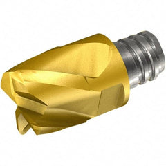 Iscar - MM EB Grade IC908 Carbide Ball Nose Milling Tip Insert - TiAlN Finish, 4 Flutes, 5mm Cutting Diam, 7mm Depth of Cut, 15mm Extension, 0.098" Cnr Rad, 38° Helix - Benchmark Tooling