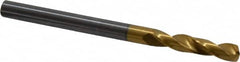 Guhring - 5/32" 140° Spiral Flute Solid Carbide Screw Machine Drill Bit - TiN Finish, Right Hand Cut, 22mm Flute Length, 55mm OAL, SU Point, Straight Shank - Benchmark Tooling