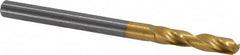 Guhring - 4.0005mm 140° Spiral Flute Solid Carbide Screw Machine Drill Bit - TiN Finish, Right Hand Cut, 22mm Flute Length, 55mm OAL, SU Point, Straight Shank - Benchmark Tooling