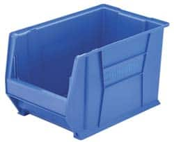 Akro-Mils - 200 Lb. Load Capacity, 20" Deep, Blue Polymer Hopper Stacking Bin - 8" High x 12-3/8" Wide x 20" Long - Benchmark Tooling