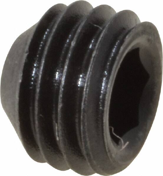 Value Collection - 1/4-28 UNF, 3/16" OAL, Cup Point Set Screw - Grade 8 Alloy Steel, 1/8" Key - Benchmark Tooling