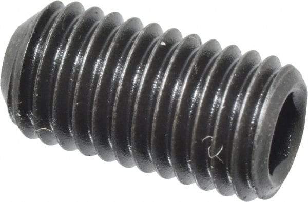 Value Collection - 1/4-28 UNF, 1/2" OAL, Cup Point Set Screw - Grade 8 Alloy Steel, 1/8" Key - Benchmark Tooling