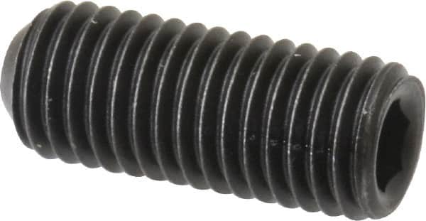 Value Collection - 1/4-28 UNF, 5/8" OAL, Cup Point Set Screw - Grade 8 Alloy Steel, 1/8" Key - Benchmark Tooling