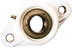 Value Collection - 3/4" ID, 1-5/16" OAL x 4-7/16" OAH 2-Bolt Flange Mounted Bearing - 1,495 Lb Static Cap, 2,877 Lb Dyn Cap, 3.5469" Btw Mnt Hole Ctrs, SS Thermoplastic - Benchmark Tooling