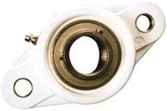 Value Collection - 3/4" ID, 1-5/16" OAL x 4-7/16" OAH 2-Bolt Flange Mounted Bearing - 1,495 Lb Static Cap, 2,877 Lb Dyn Cap, 3.5469" Btw Mnt Hole Ctrs, SS Thermoplastic - Benchmark Tooling