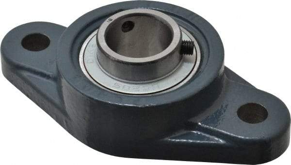 Value Collection - 1" ID, 2-11/16" OAW x 5-1/8" OAL x 2-11/16" OAH 2-Bolt High Temperature Flange Bearing - 1,740 Lb Static Cap, 3,100 Lb Dyn Cap, 3.891" Btw Mnt Hole Ctrs, 5/8" Base-to-Ctr Ht, Cast Iron - Benchmark Tooling