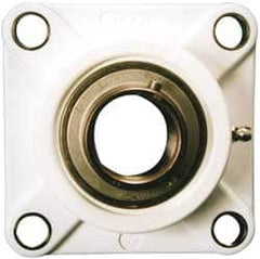 Value Collection - 3/4" ID, 1-5/16" OAL x 3-3/8" OAH 4-Bolt Flange Mounted Bearing - 1,495 Lb Static Cap, 2,877 Lb Dyn Cap, 2-1/2" Btw Mnt Hole Ctrs, SS Thermoplastic - Benchmark Tooling