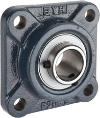 Value Collection - 1" ID, 3-3/4" OAW x 3-3/4" OAL x 3-3/4" OAH 4-Bolt High Temperature Flange Bearing - 1,740 Lb Static Cap, 3,100 Lb Dyn Cap, 2-3/4" Btw Mnt Hole Ctrs, 5/8" Base-to-Ctr Ht, Cast Iron - Benchmark Tooling