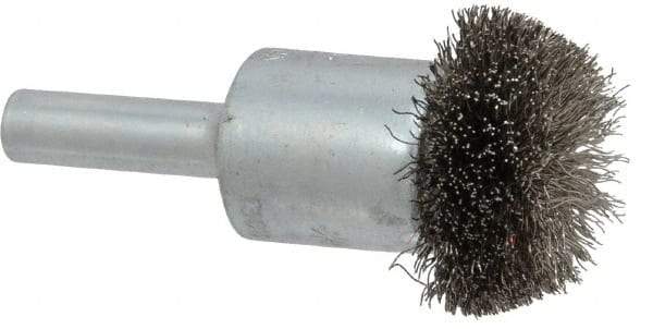 Anderson - 1" Brush Diam, Crimped, Flared End Brush - 1/4" Diam Shank, 25,000 Max RPM - Benchmark Tooling