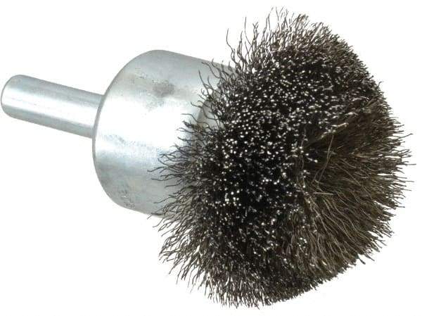 Anderson - 1-1/2" Brush Diam, Crimped, Flared End Brush - 1/4" Diam Shank, 20,000 Max RPM - Benchmark Tooling