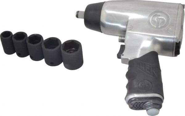 Chicago Pneumatic - 1/2" Drive, 8,400 RPM, 200 Ft/Lb Torque Impact Wrench Set - Pistol Grip Handle, 1,020 IPM, 12 CFM, 90 psi, 1/4" NPTF Inlet - Benchmark Tooling