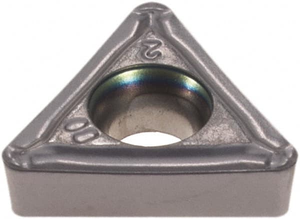 Iscar - TCMT2-2 SM Grade IC907 Carbide Turning Insert - TiAlN/TiN Finish, 60° Triangle, 1/4" Inscr Circle, 3/32" Thick, 1/32" Corner Radius - Benchmark Tooling