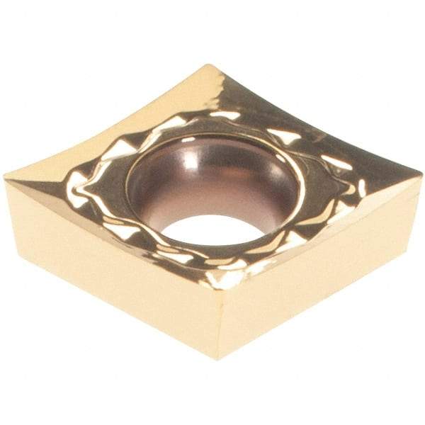 Iscar - CCGT2-0 AS Grade IC520 Carbide Turning Insert - TiCN/TiN Finish, 80° Diamond, 1/4" Inscr Circle, 3/32" Thick, 0.0079" Corner Radius - Benchmark Tooling