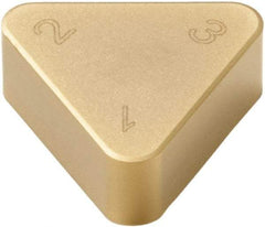 Seco - TNMN222 Grade CBN300P PCBN Turning Insert - TiAlN/TiN Finish, 60° Triangle, 1/4" Inscr Circle, 1/8" Thick, 1/32" Corner Radius - Benchmark Tooling