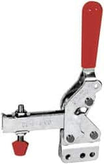 De-Sta-Co - 600 Lb Holding Capacity, Vertical Handle, Manual Hold Down Toggle Clamp - 66° Handle Movement, 75° Bar Opening, U-Bar, Straight Base, Electro-Plated Zinc, Carbon Steel - Benchmark Tooling