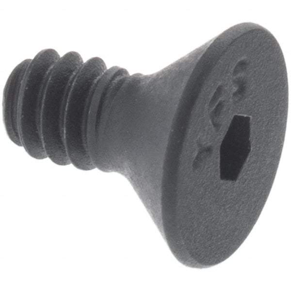 Made in USA - M12x1.75 Metric Coarse Hex Socket Drive, 90° Flat Head Socket Cap Screw - Grade 10.9 Alloy Steel, Black Oxide Finish, Fully Threaded, 45mm Length Under Head - Benchmark Tooling