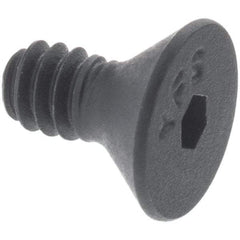 Camcar - #10-24 UNC Hex Socket Drive, 82° Flat Screw - Alloy Steel, Black Oxide Finish, Partially Threaded, 1-1/2" OAL - Benchmark Tooling