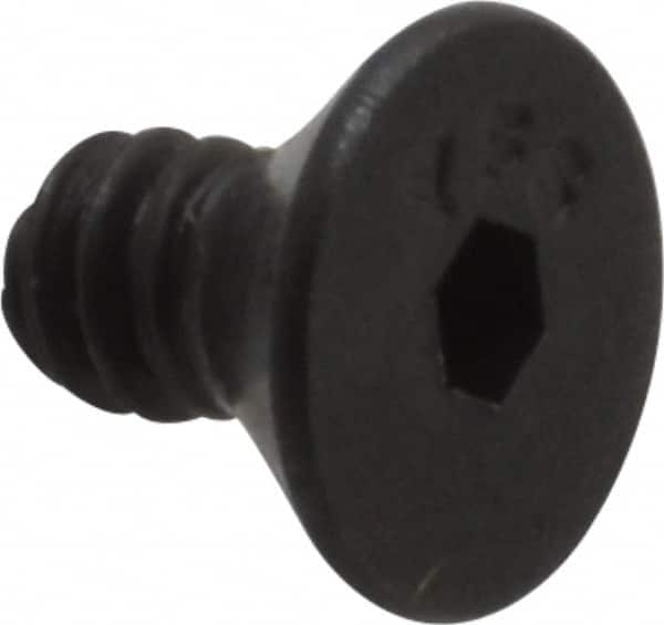 Value Collection - #6-32 UNC Hex Socket Drive, 82° Flat Screw - Alloy Steel, Black Oxide Finish, Fully Threaded, 1/4" OAL - Benchmark Tooling