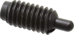 Gibraltar - 5/16-18, 5/8" Thread Length, 3/16" Plunger Projection, Steel Threaded Spring Plunger - 0.135" Max Plunger Diam, 0.5 Lb Init End Force, 10 Lb Final End Force - Benchmark Tooling