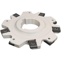 Iscar - Arbor Hole Connection, 0.6693" Depth of Cut, 80mm Cutter Diam, 1-1/16" Hole Diam, 8 Tooth Indexable Slotting Cutter - SDN-LN12 Toolholder, LNET Insert - Benchmark Tooling