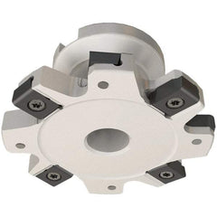 Iscar - Shell Mount B Connection, 1.41" Depth of Cut, 5" Cutter Diam, 1-1/4" Hole Diam, 6 Tooth Indexable Slotting Cutter - FDN-LN12 Toolholder, LNET Insert - Benchmark Tooling