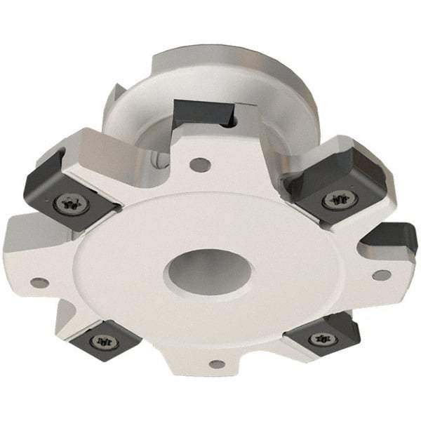 Iscar - Shell Mount B Connection, 1.41" Depth of Cut, 5" Cutter Diam, 1-1/4" Hole Diam, 6 Tooth Indexable Slotting Cutter - FDN-LN12 Toolholder, LNET Insert - Benchmark Tooling