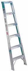 Made in USA - 8 Ft. High, Type IA Rating, Aluminum Shelf Ladder - Benchmark Tooling