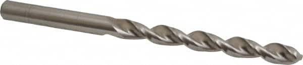 Accupro - 7.9mm 130° Cobalt Jobber Drill - Bright Finish, Right Hand Cut, Parabolic Flute, Straight Shank, 4-39/64" OAL, Split Point - Benchmark Tooling