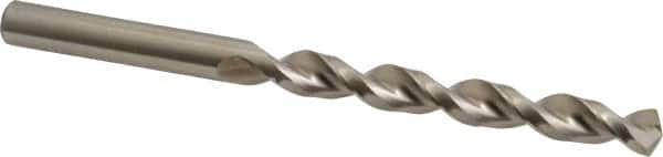 Accupro - 8.1mm 130° Cobalt Jobber Drill - Bright Finish, Right Hand Cut, Parabolic Flute, Straight Shank, 4-39/64" OAL, Split Point - Benchmark Tooling