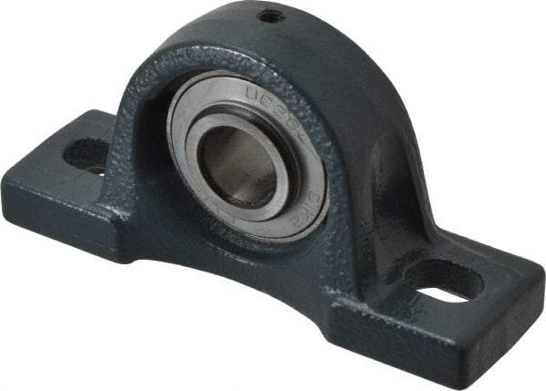 Value Collection - 3/4" ID, 2-17/32" OAW x 5" OAL x 2-17/32" OAH High Temperature Ball Bearing Pillow Block - 1,650 Lb Static Cap, 2,830 Lb Dyn Cap, 3-3/4" Btw Mnt Hole Ctrs, 1-5/16" Base-to-Ctr Ht, Cast Iron - Benchmark Tooling