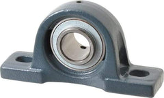 Value Collection - 1" ID, 2-25/32" OAW x 5-1/2" OAL x 2-25/32" OAH High Temperature Ball Bearing Pillow Block - 1,740 Lb Static Cap, 3,100 Lb Dyn Cap, 4-1/8" Btw Mnt Hole Ctrs, 1-7/16" Base-to-Ctr Ht, Cast Iron - Benchmark Tooling