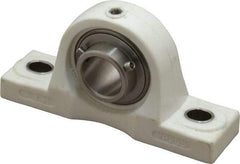 Value Collection - 1" ID, 5.5313" OAL x 2-25/32" OAH Pillow Block - 1,764 Lb Static Cap, 3,147 Lb Dyn Cap, 4-1/8" Btw Mnt Hole Ctrs, SS Thermoplastic - Benchmark Tooling