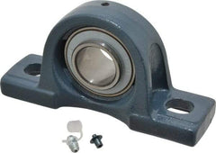 Value Collection - 1-1/4" ID, 3-5/16" OAW x 6-1/2" OAL x 3-5/16" OAH High Temperature Ball Bearing Pillow Block - 2,500 Lb Static Cap, 4,300 Lb Dyn Cap, 4-3/4" Btw Mnt Hole Ctrs, 1-11/16" Base-to-Ctr Ht, Cast Iron - Benchmark Tooling