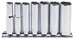 Blackhawk by Proto - 7 Piece 1/4" Drive Deep Well Socket Set - 6 Points, 1/4" to 1/2" Range, Inch Measurement Standard - Benchmark Tooling