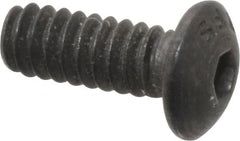 Value Collection - #6-32 UNC Hex Socket Drive, Button Screw - Alloy Steel, Black Oxide Finish, Fully Threaded, 3/8" Length Under Head - Benchmark Tooling