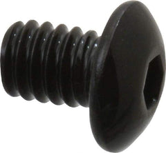 Value Collection - #8-32 UNC Hex Socket Drive, Button Screw - Alloy Steel, Black Oxide Finish, Fully Threaded, 1/4" Length Under Head - Benchmark Tooling