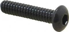 Value Collection - #10-24 UNC Hex Socket Drive, Button Screw - Alloy Steel, Black Oxide Finish, Fully Threaded, 7/8" Length Under Head - Benchmark Tooling