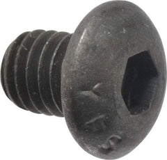 Value Collection - #10-32 UNF Hex Socket Drive, Button Screw - Alloy Steel, Black Oxide Finish, Fully Threaded, 1/4" Length Under Head - Benchmark Tooling