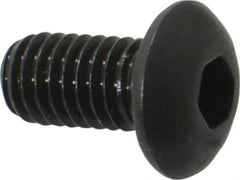 Value Collection - #10-32 UNF Hex Socket Drive, Button Screw - Alloy Steel, Black Oxide Finish, Fully Threaded, 3/8" Length Under Head - Benchmark Tooling