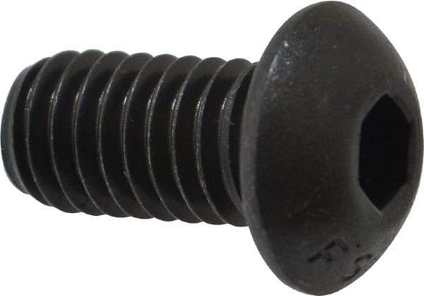 Value Collection - 3/8-16 UNC Hex Socket Drive, Button Screw - Alloy Steel, Black Oxide Finish, Fully Threaded, 3/4" Length Under Head - Benchmark Tooling