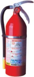 Kidde - 5 Lb, 3-A:40-B:C Rated, Dry Chemical Fire Extinguisher - 4-1/4" Diam x 15" High, 195 psi, 18' Discharge in 14 sec, Rechargeable, Steel Cylinder - Benchmark Tooling