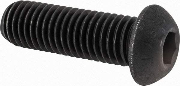 Value Collection - 5/8-11 UNC Hex Socket Drive, Button Screw - Alloy Steel, Black Oxide Finish, Fully Threaded, 2" Length Under Head - Benchmark Tooling