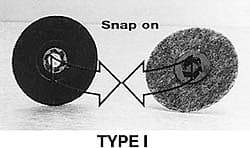 Merit Abrasives - 1" Disc Diam, 50 Grit, Zirconia Alumina Quick Change Disc - Type P Attaching System, Coated, Coarse Grade, 40,000 RPM, R801 Series - Benchmark Tooling