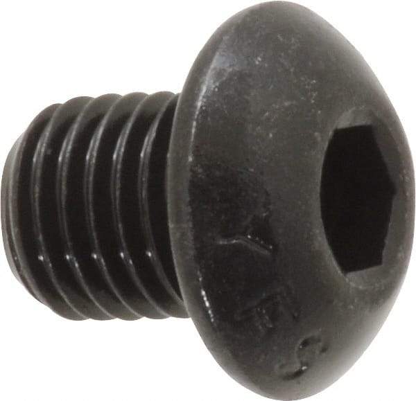 Value Collection - 5/16-24 UNF Hex Socket Drive, Button Screw - Alloy Steel, Black Oxide Finish, Fully Threaded, 3/8" Length Under Head - Benchmark Tooling