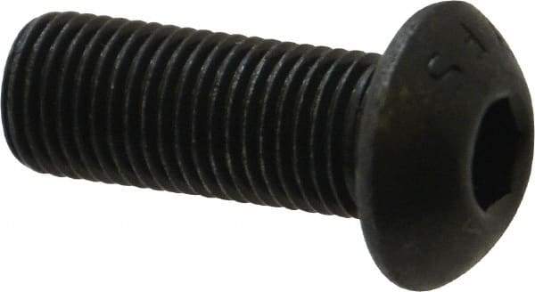 Value Collection - 3/8-24 UNF Hex Socket Drive, Button Screw - Alloy Steel, Black Oxide Finish, Fully Threaded, 1" Length Under Head - Benchmark Tooling