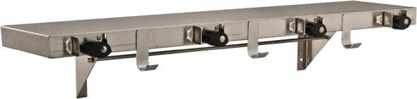 Bradley - Stainless Steel with Rubber Holders, Utility Shelf with Holders - 36" Long, 7 Holders - Benchmark Tooling